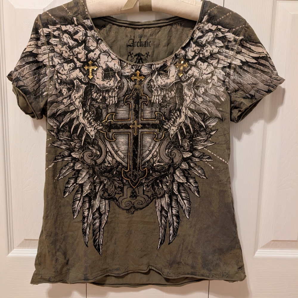 Archaic Women's Graphic Tee - Black and Gray